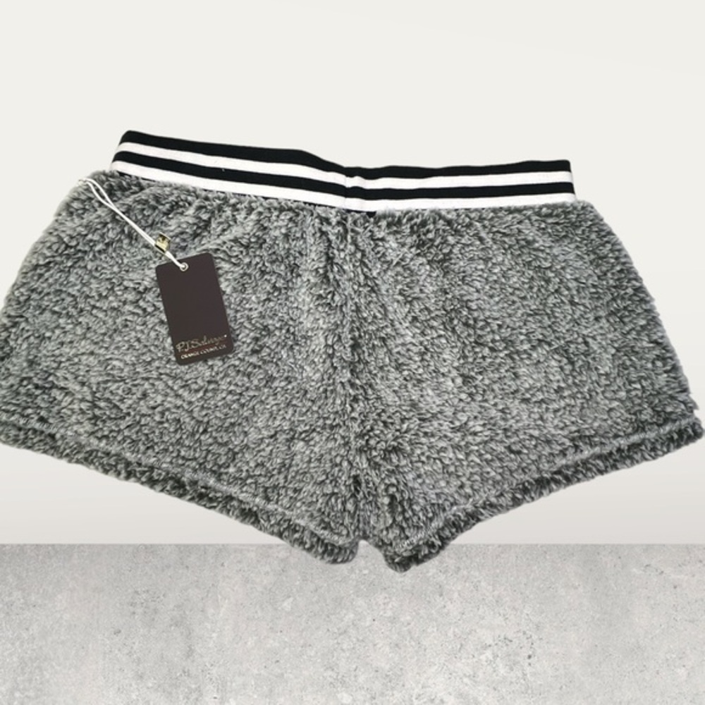 NWT ~ PJ SALVAGE LUXURY SLEEP SHORT TEDDY BEAR SOFT! Size medium - Gray frost - Picture 4 of 6
